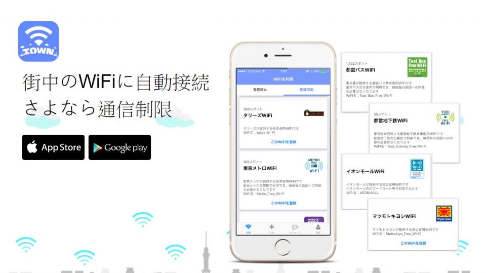 超方便!! 日本免費WiFi 服務TownWiFi 幫你自動連免費WiFi 慳數據！