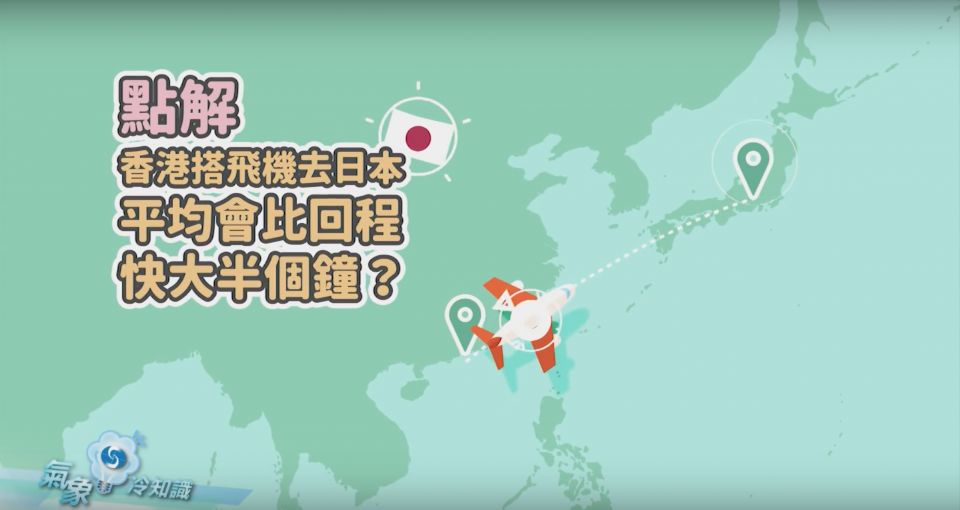 解開香港飛東京去程比回程快之迷 天文台高質教學短片