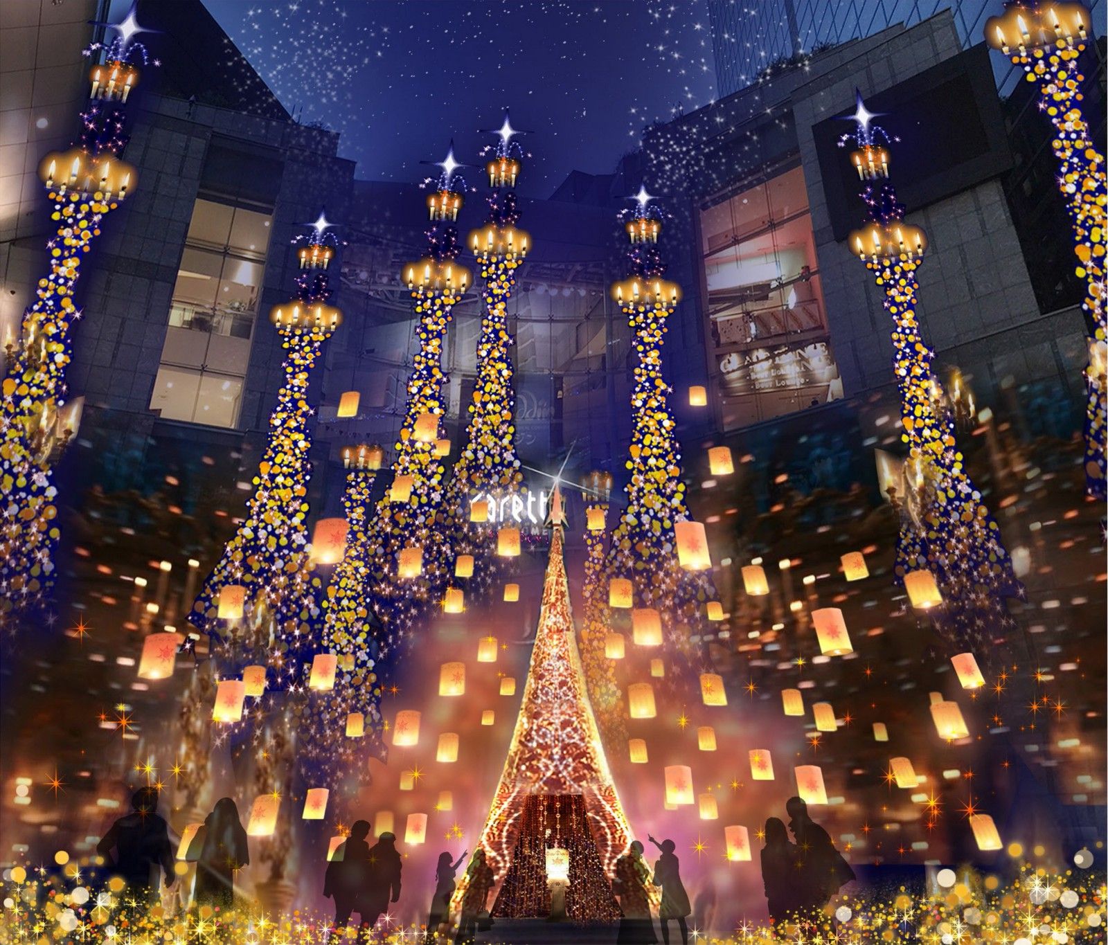 東京燈飾 迪士尼公主系列點燈 Caretta汐留2018年11月開始 東京自由行