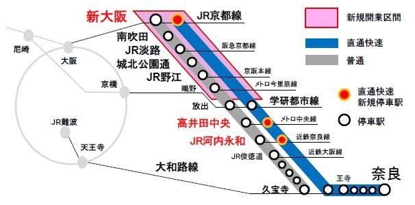  2019年春天開通確認！JR大阪東線新大阪直通奈良路段