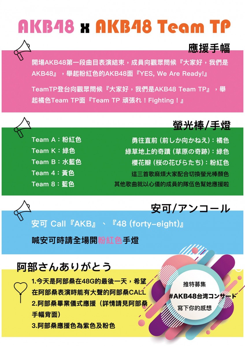 AKB48台灣演唱會2019 應援基本教學與禮儀